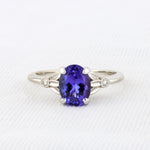 Load image into Gallery viewer, Oval Tanzanite Ring in White Gold
