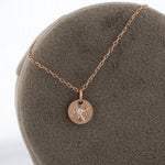 Load image into Gallery viewer, Rose Gold Circle Necklace With Star Set Diamond
