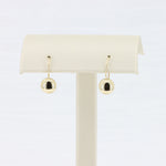 Load image into Gallery viewer, Drop Button French Wire Earrings in 14K Yellow Gold
