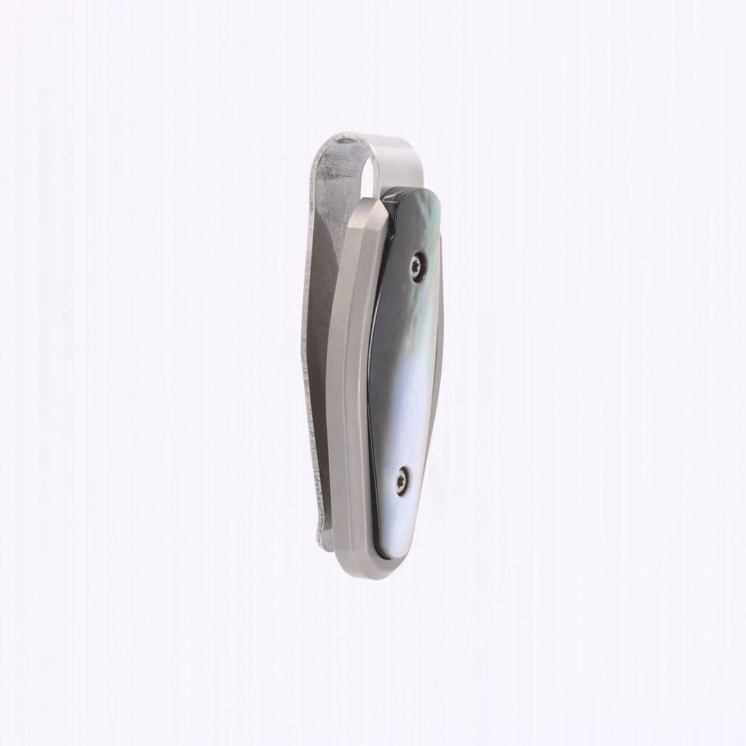 Titanium Money Clip w/ Black Mother of Pearl Inlay