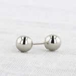 Load image into Gallery viewer, Ball Stud Earrings In White Gold
