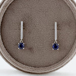 Load image into Gallery viewer, Blue Sapphire Drop Dangle Earrings