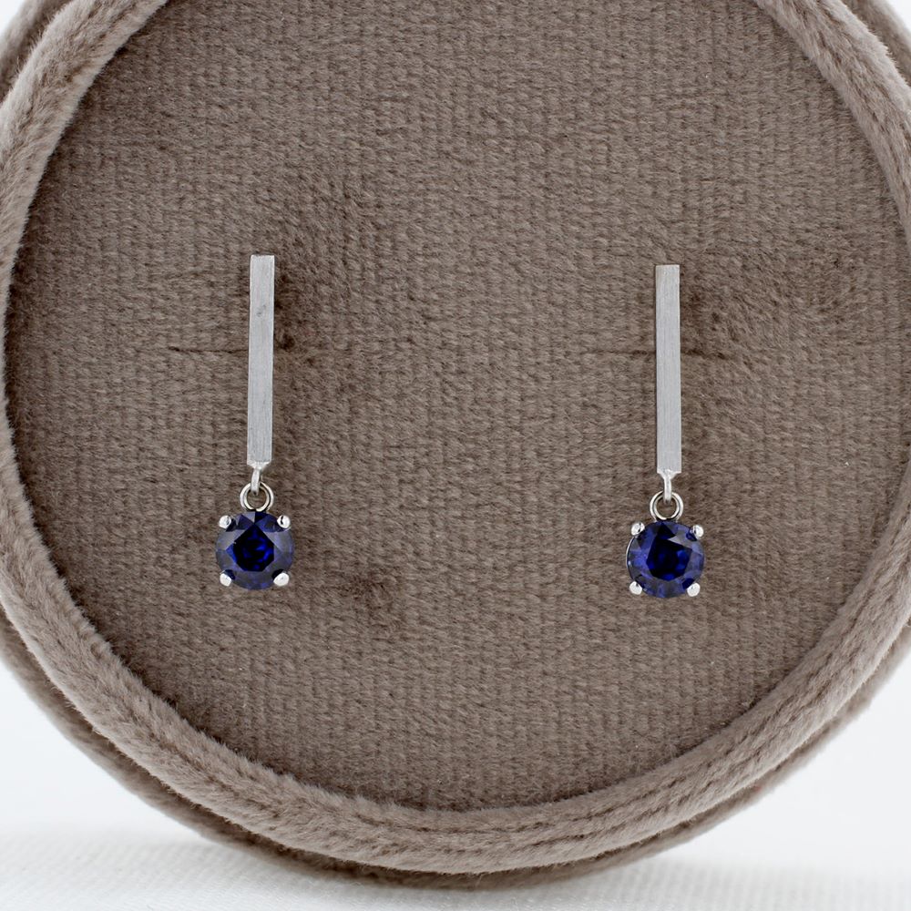 Blue Sapphire Drop Dangle Earrings
