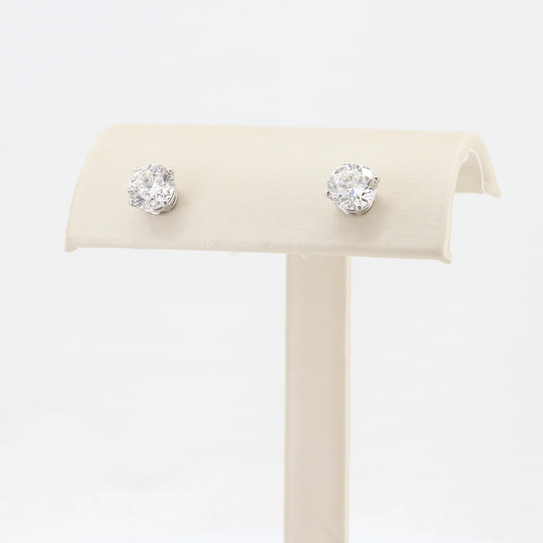 Lab Grown Diamond Stud Earrings, 2.00cttw in 14K White Gold - Kizer Cummings Jewelers
