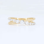 Load image into Gallery viewer, Lab Grown Diamond Crisscross Ring, 0.33cttw Lab Grown Diamonds in 14K Yellow Gold - Kizer Cummings Jewelers