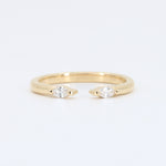 Load image into Gallery viewer, Open Marquise Diamond Band, 0.12cttw Diamonds in 14K Yellow Gold