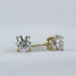 Load image into Gallery viewer, Diamond Stud Earrings in Yellow Gold - 1.20cttw
