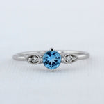 Load image into Gallery viewer, Blue Topaz Birthstone Ring in White Gold
