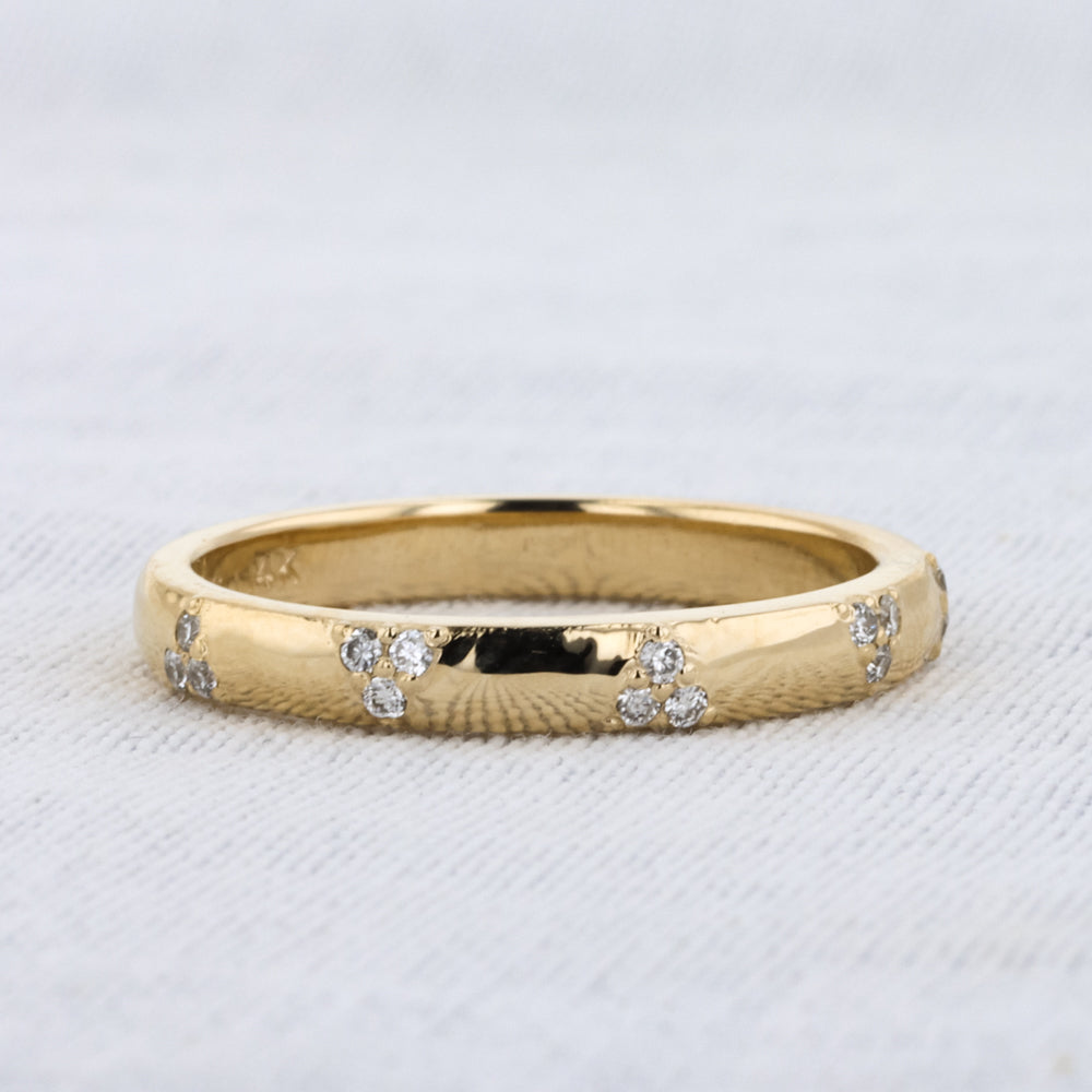 Diamond Triangles Band in Yellow Gold