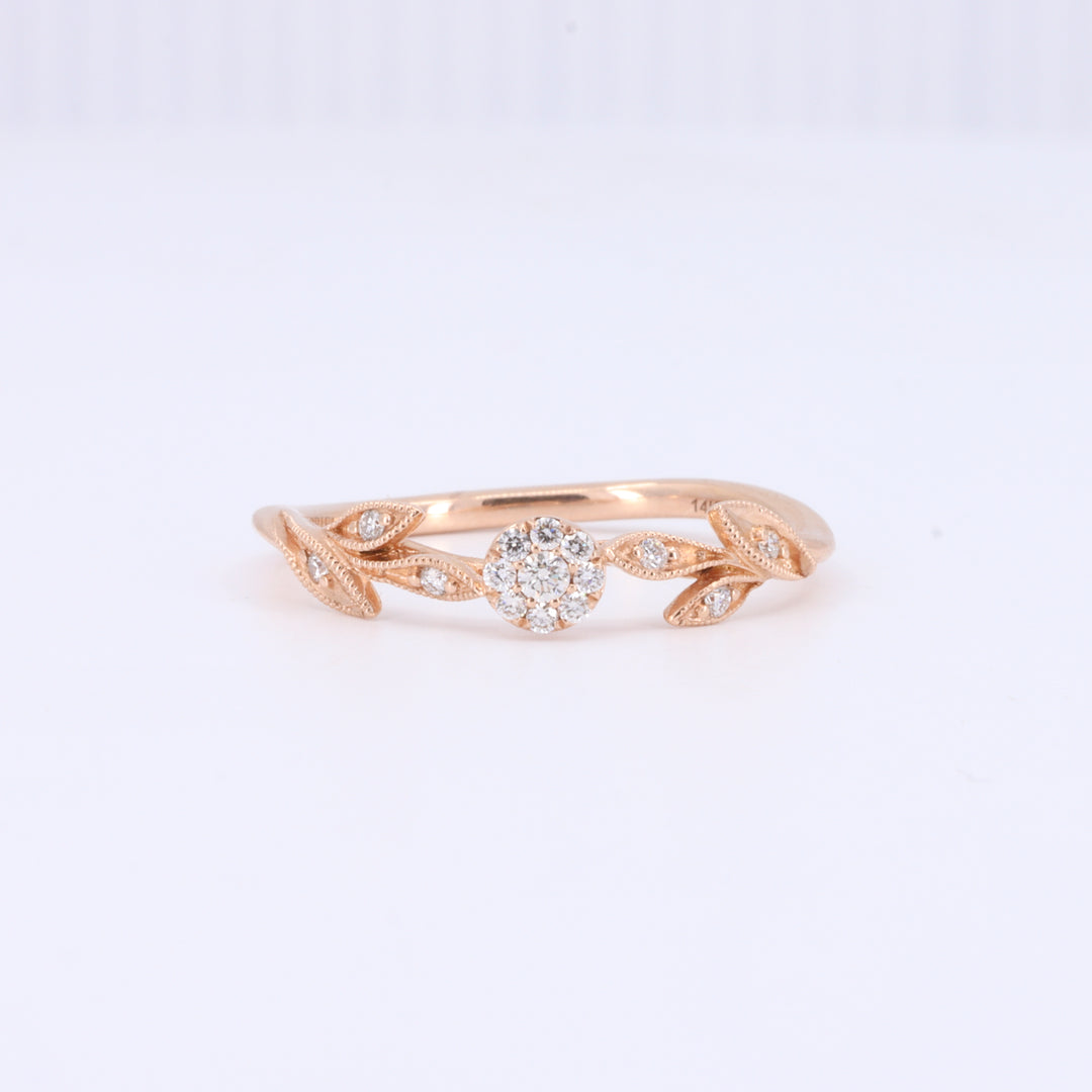 Rosebud Diamond Ring in Rose Gold