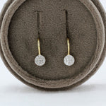 Load image into Gallery viewer, Round Pavé Diamond Drop Earrings in Yellow Gold
