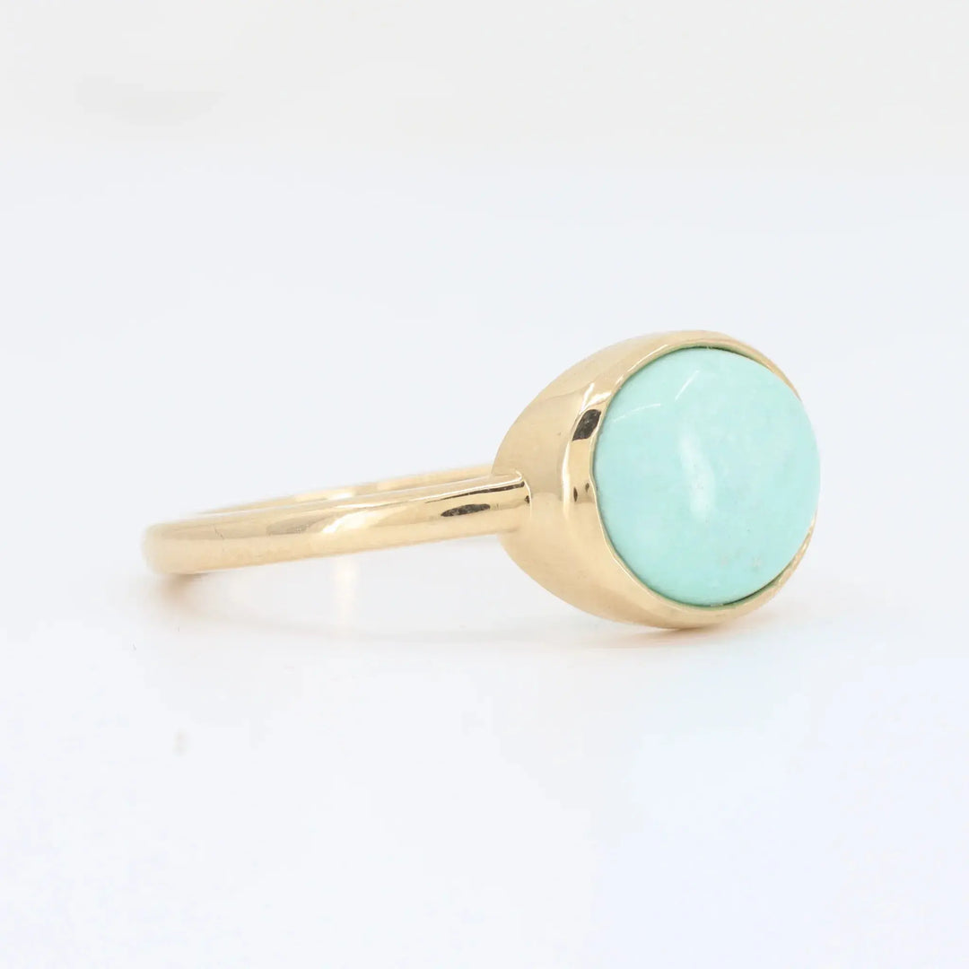 Turquoise Ring, 2.20ct Turquoise in 14K Yellow Gold - Kizer Cummings Jewelers
