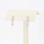 Load image into Gallery viewer, Squoval Diamond Huggie Earrings, 0.32cttw in 14K White Gold - Kizer Cummings Jewelers