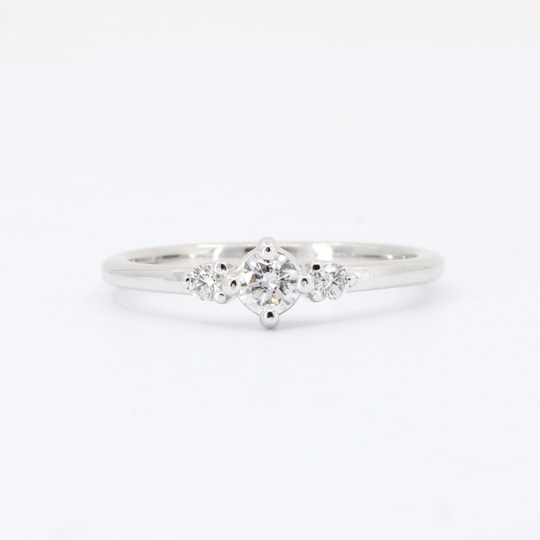Three Stone Diamond Ring, 0.20cttw in 14K White Gold