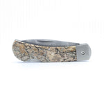 Load image into Gallery viewer, Damascus Steel Blade Lockback Knife w/Dinosaur Bone Inlay -3" Closed - Kizer Cummings Jewelers