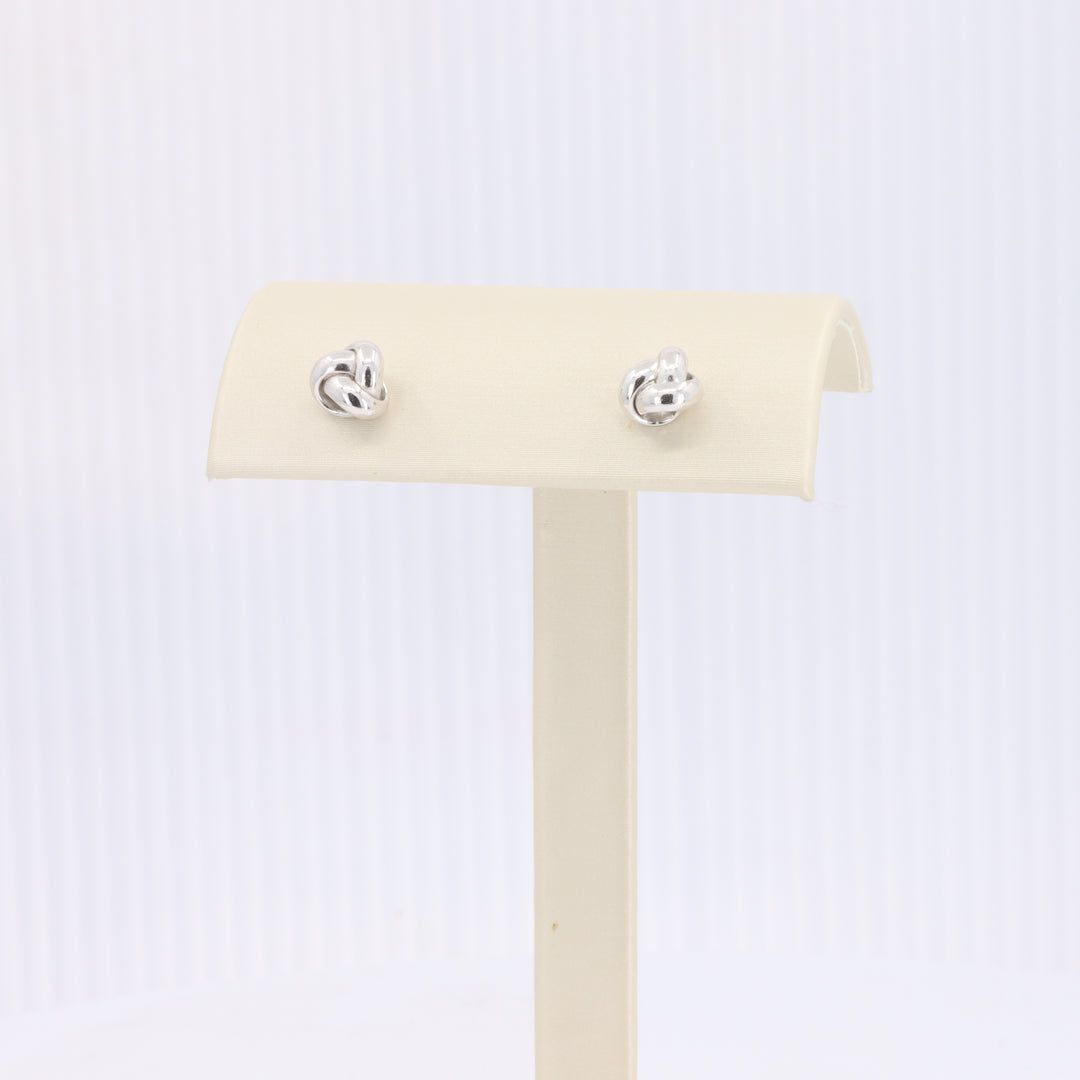 White Gold Knot Stud Earring