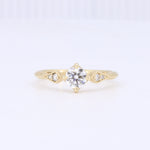 Load image into Gallery viewer, Kite Detail Diamond Engagement Ring in Yellow Gold

