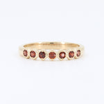 Load image into Gallery viewer, Garnet Stacking Ring, 0.30cttw Garnets in 14K Yellow Gold