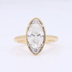 Load image into Gallery viewer, &quot;Moval&quot; Diamond Engagment Ring in Yellow Gold wth Lab-Grown Center
