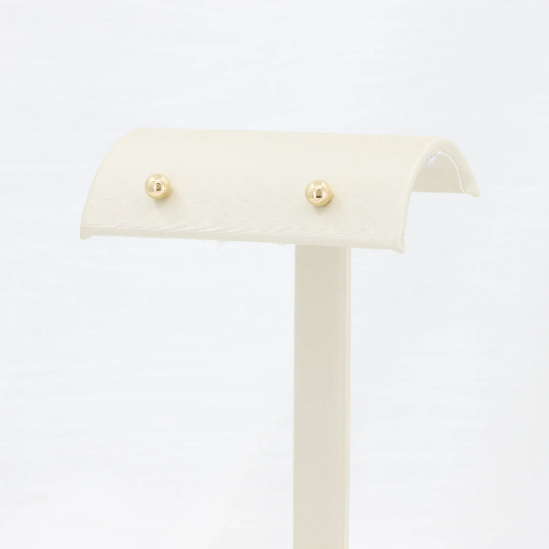 Ball Stud Earrings in 14K Yellow Gold, 4mm - Kizer Cummings Jewelers