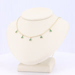 Load image into Gallery viewer, Quintuple Triforce Emerald Necklace in Yellow Gold
