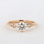 Load image into Gallery viewer, Kite Detail Ring with 0.75ct Round Diamond
