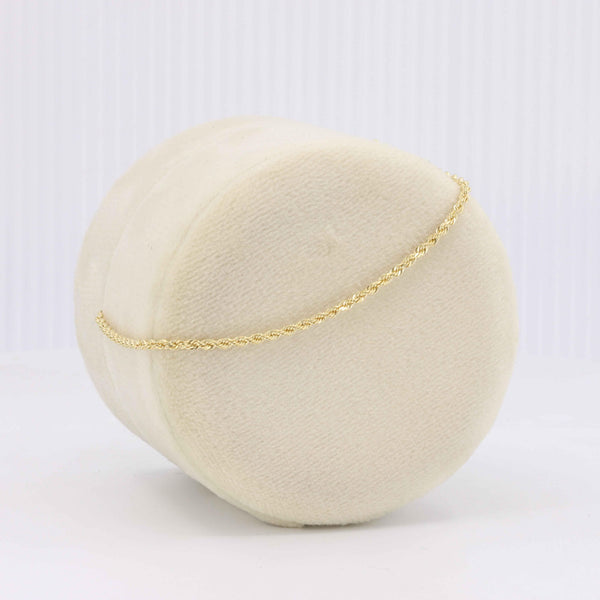 Rope Chain Bracelet, in 14K Yellow Gold, 1.5mm, 7 Inches - Kizer Cummings Jewelers