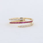 Load image into Gallery viewer, Ruby and Diamond Spiral Ring in Yellow Gold
