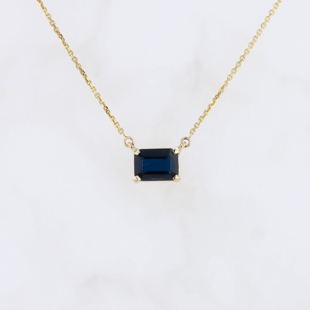 East/West Sapphire Pendant in Yellow Gold