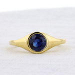 Load image into Gallery viewer, Bezel Set Blue Sapphire Ring in 18K Yellow Gold
