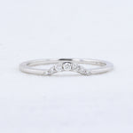 Load image into Gallery viewer, Curved Diamond Stackable Ring in White Gold
