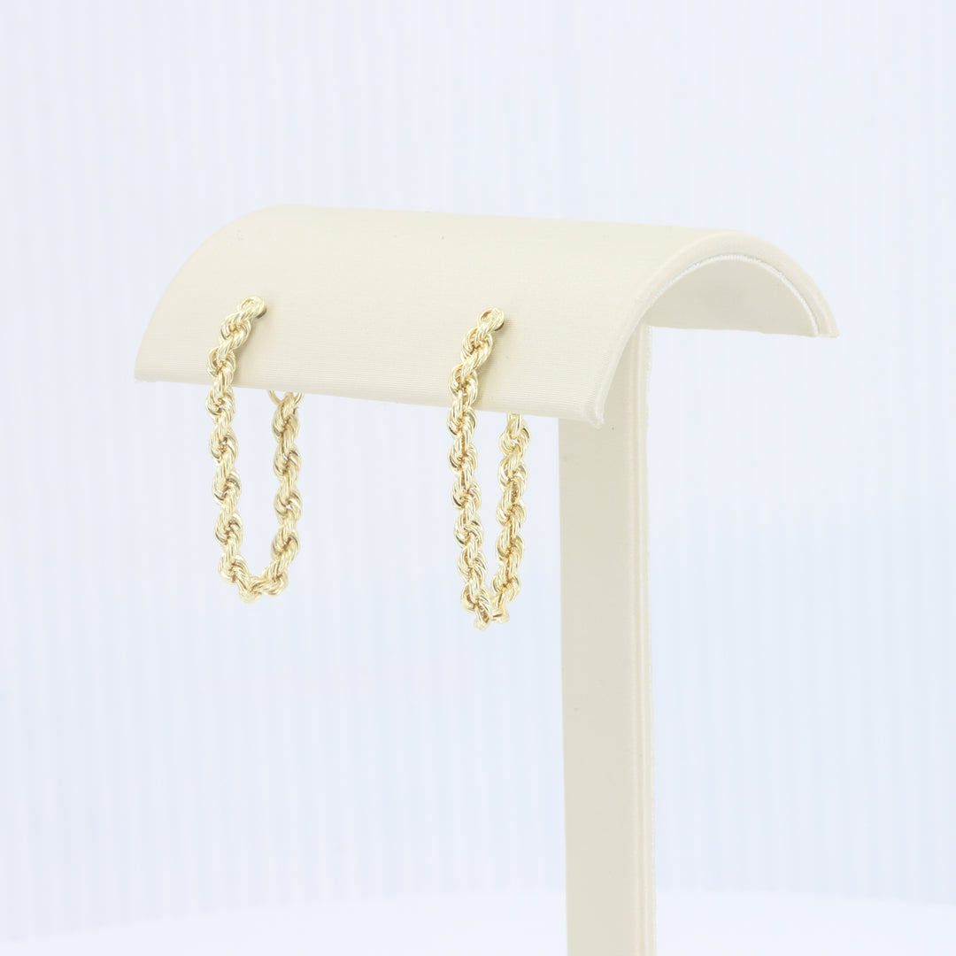 Rope Chain Drop Earrings in 10K Yellow Gold