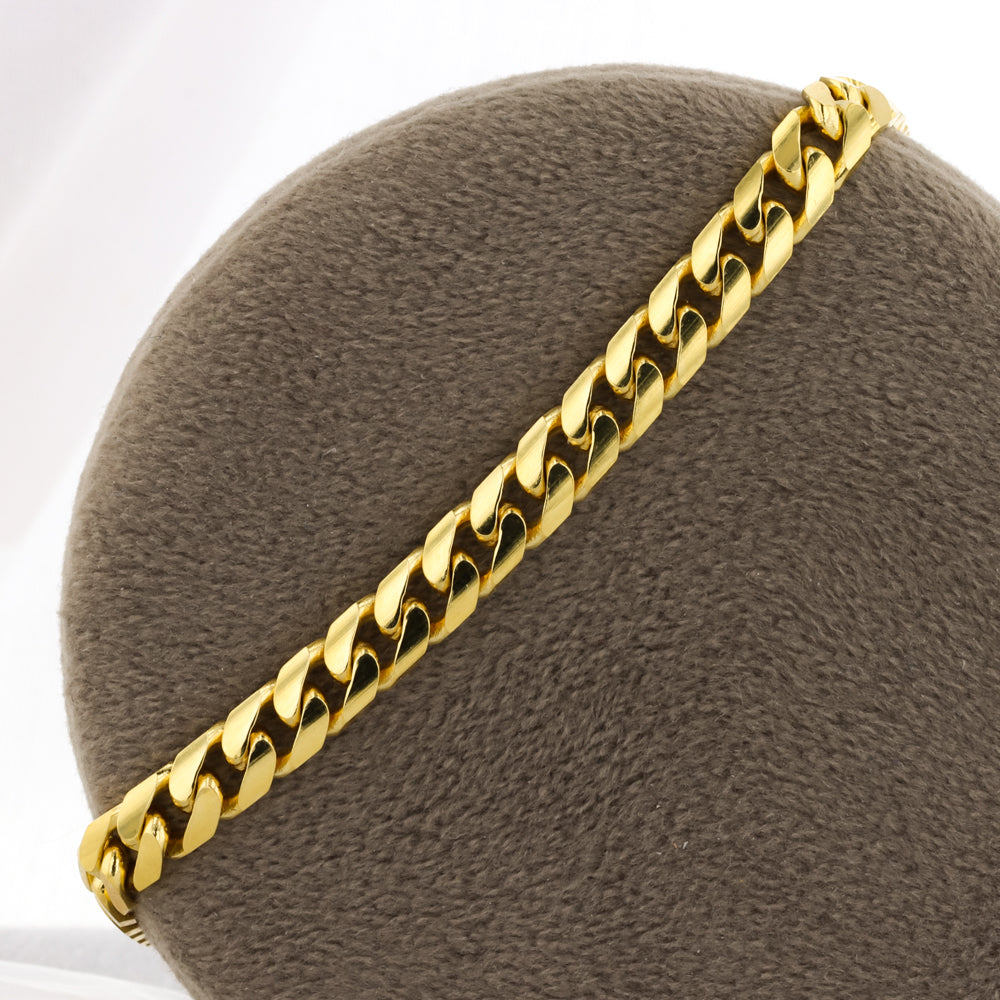Solid Miami Cuban Link Bracelet in Yellow Gold - 5mm
