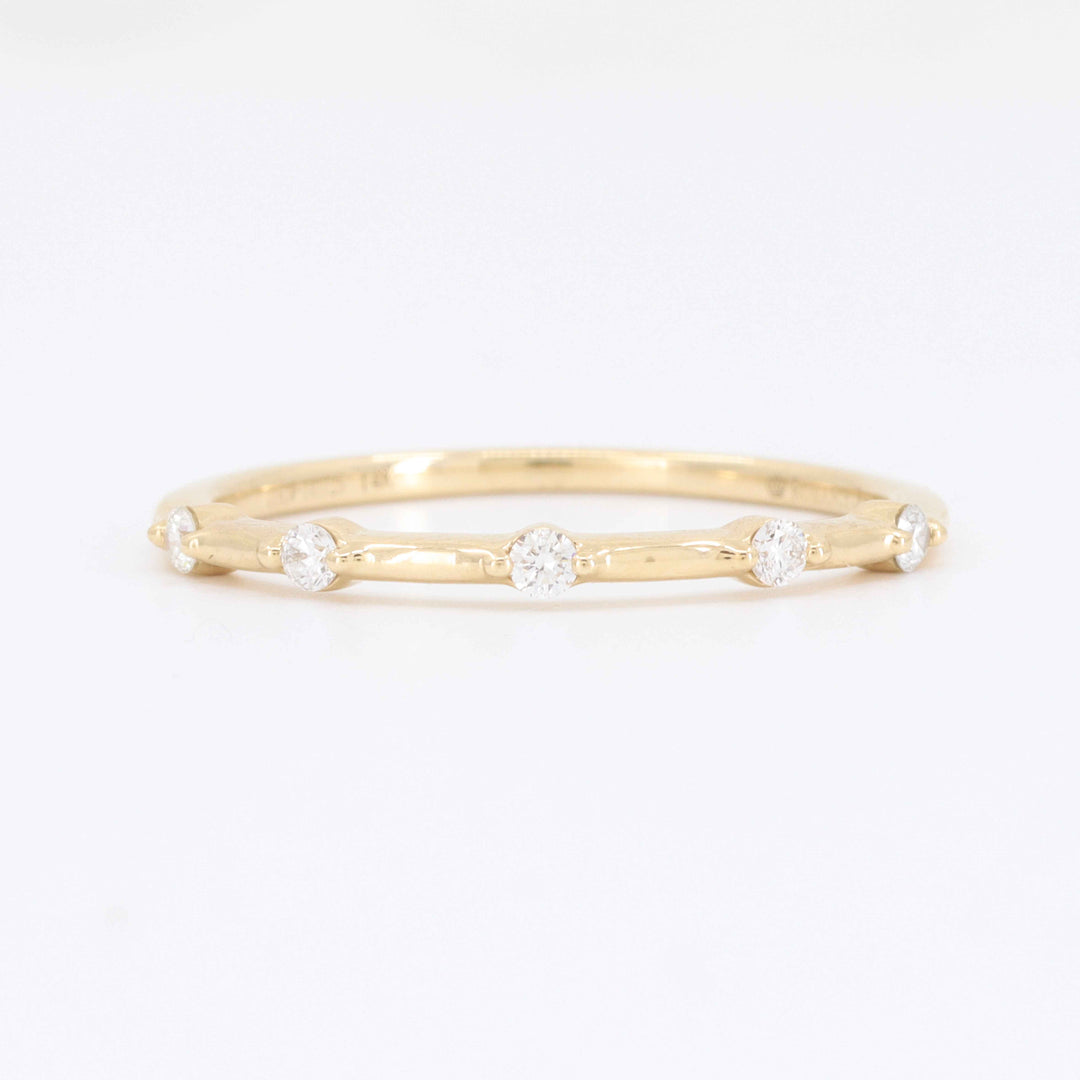 Dot Dash Diamond Band, 0.10cttw in 14K Yellow Gold
