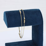 Load image into Gallery viewer, Double Strand Wire Chain Bracelet, with Beaded Stations, in 14K Yellow Gold, 7.5 Inches