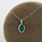 Load image into Gallery viewer, Around the World Oval Australian Opal Doublet Necklace in White Gold
