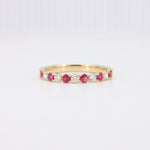 Load image into Gallery viewer, Ruby and Diamond Alternating Band in Yellow Gold
