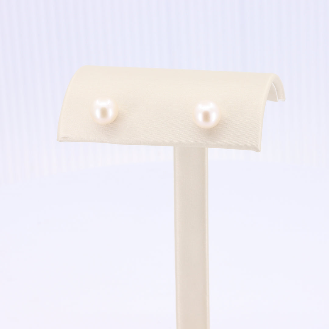 Freshwater Pearl Stud Earrings, 7mm in 14K Yellow Gold