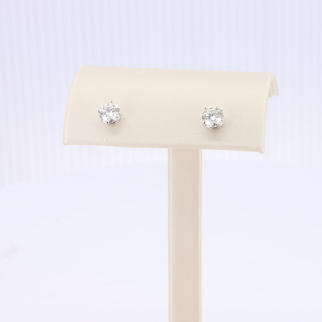 Diamond Stud Earrings in White Gold - 1.20cttw