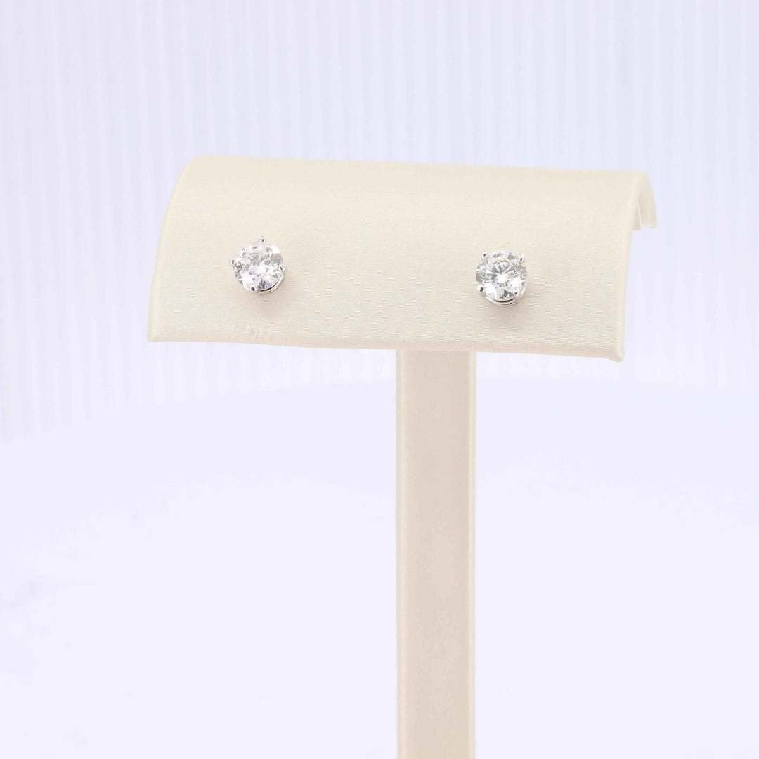 Diamond Stud Earrings, 1.20cttw G H I2 in 14K White Gold - Kizer Cummings Jewelers