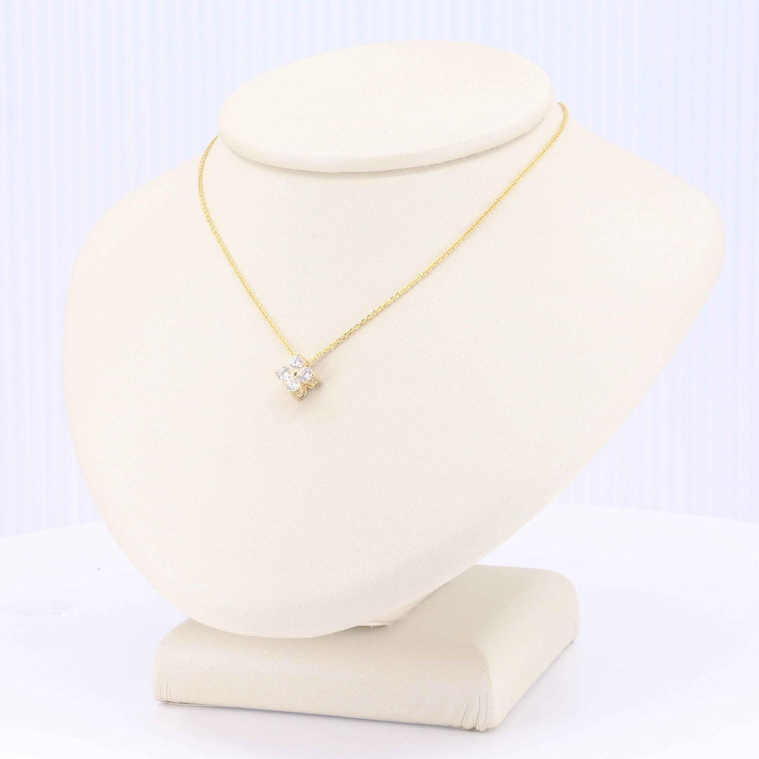 Diamond Quatrefoil Pendant, 0.25cttw in 14K Yellow Gold, 18 inch Chain - Kizer Cummings Jewelers
