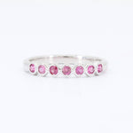 Load image into Gallery viewer, Pink Sapphire Stacking Ring, 0.24cttw Sapphires in 14K White Gold