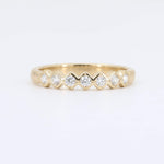 Load image into Gallery viewer, Gold stacking ring with alternating round and marquise-cut diamonds, elegant design, perfect for any occasion.