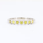 Load image into Gallery viewer, Yellow Sapphire Stacking Ring, 0.29cttw Sapphires in 14K White Gold