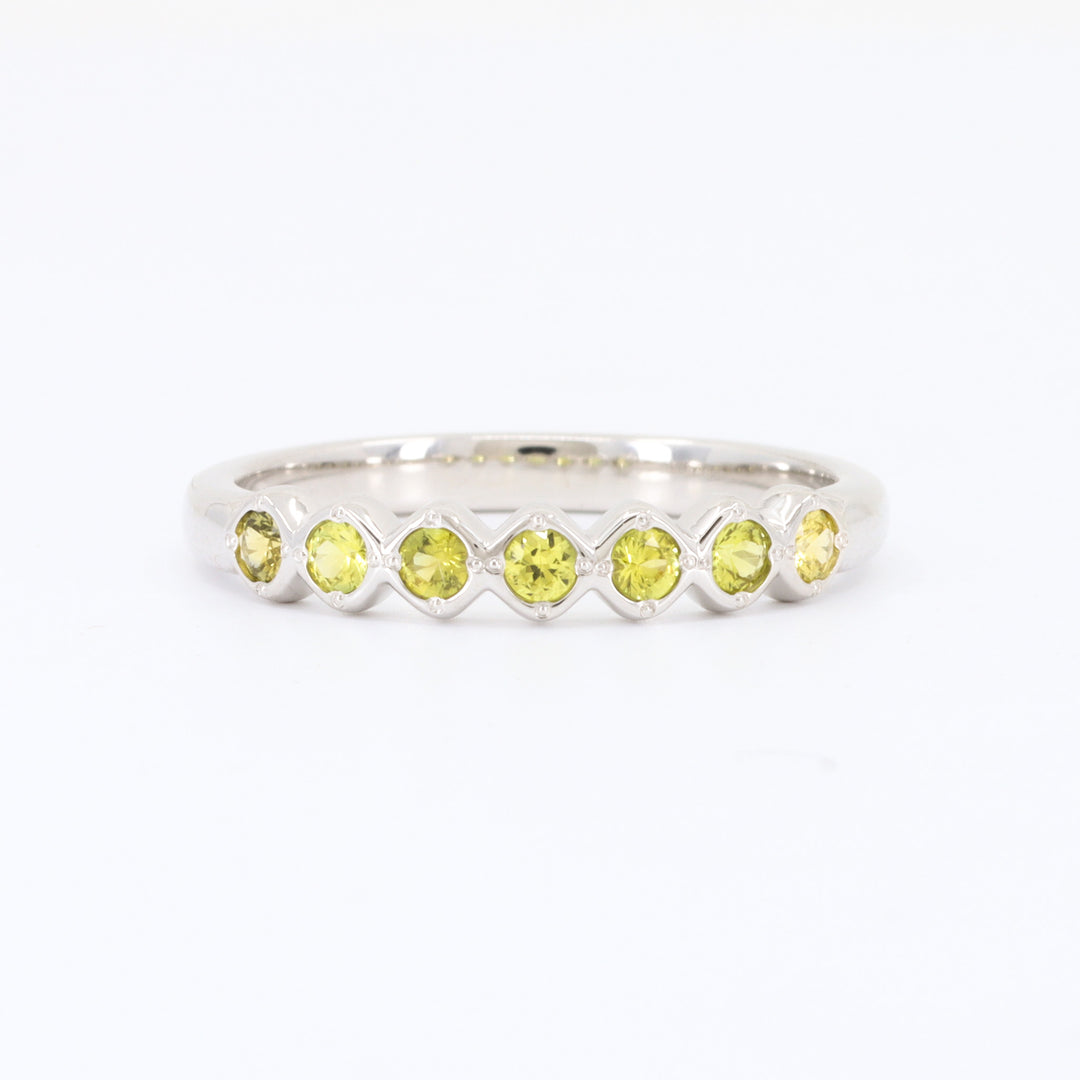 Yellow Sapphire Stacking Ring, 0.29cttw Sapphires in 14K White Gold