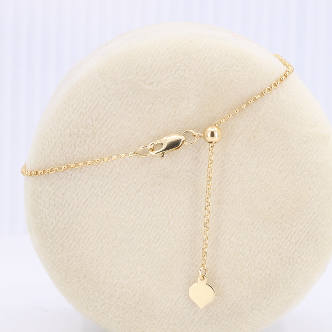Solitare Diamond Bezel Necklace with Slider Adjustment in White Gold