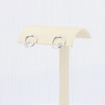 Load image into Gallery viewer, Open Circle w/ Diamond Accent Stud Earrings in White Gold
