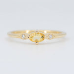 Load image into Gallery viewer, Citrine Birthstone Ring, 0.22ct Citrine and 0.02cttw Diamonds in 10K Yellow Gold
