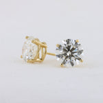 Load image into Gallery viewer, Lab Grown Diamond Studs in Yellow Gold - 4.16cttw
