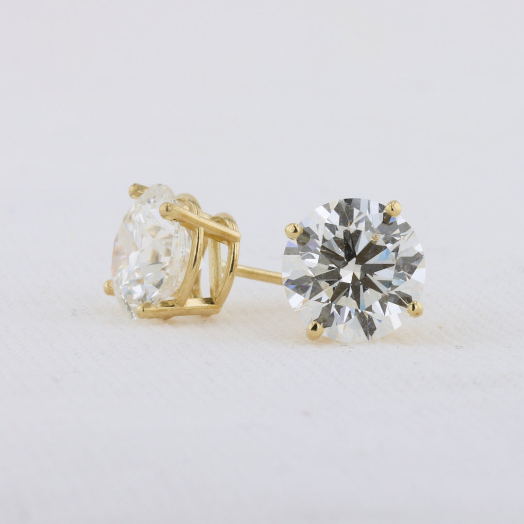 Lab Grown Diamond Studs in Yellow Gold - 4.16cttw